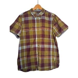 Toad & Co Mens Plaid Short Sleeve Button Up Shirt - Medium‎